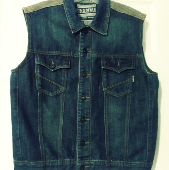 🐴VINTAGE AMERICAN EAGLE JEANS VEST,SIZE L,GIFT🎁GIVING ITEM.👔👖 - Picture 2 of 6